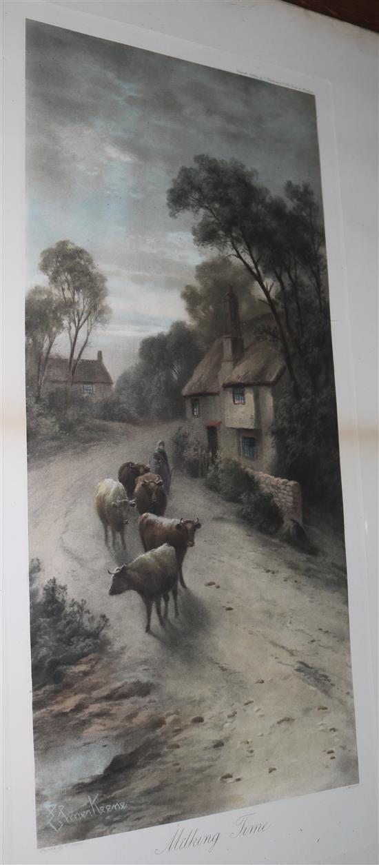 A pair of prints - The Milking Time and The Return of The Flock, 80 x 51cm